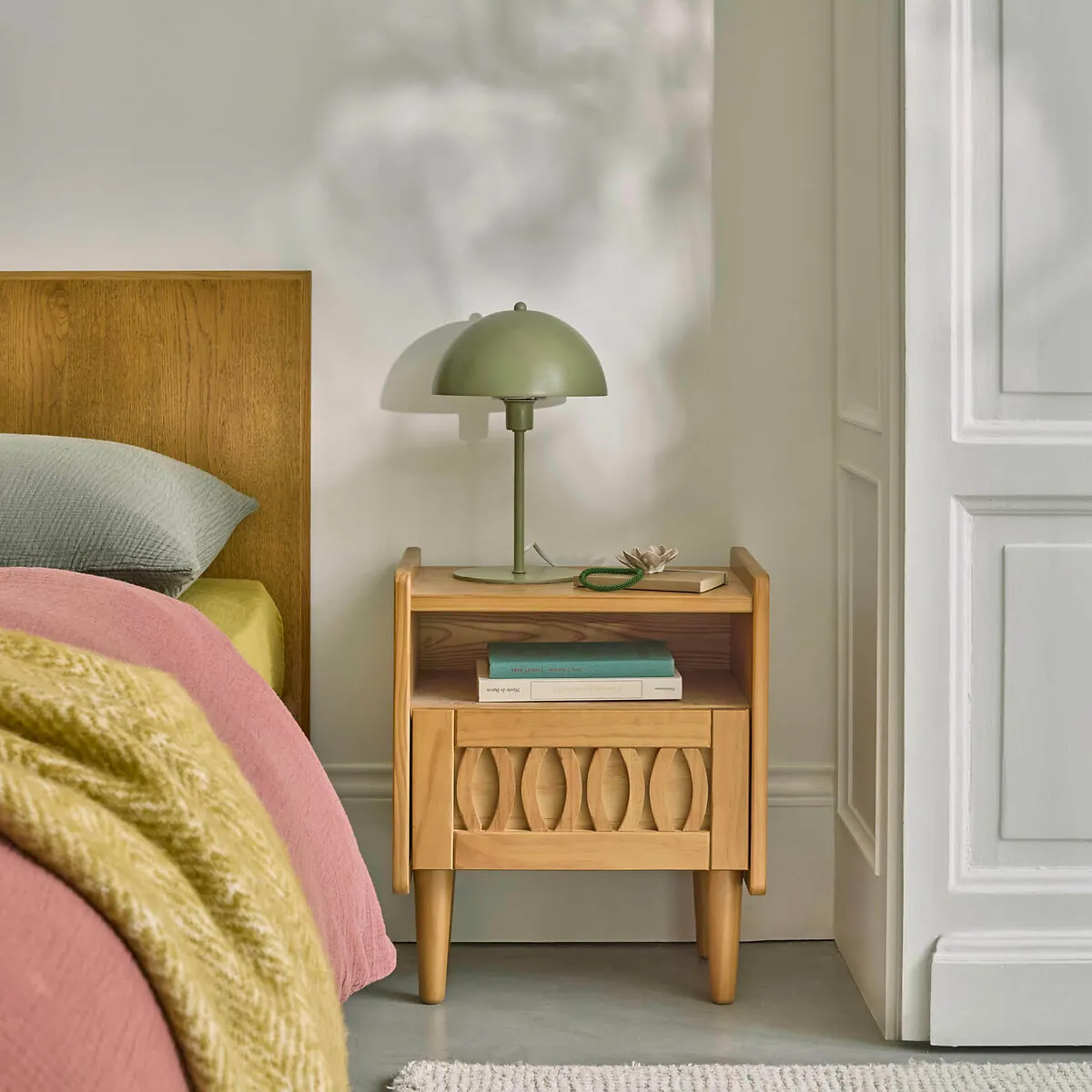 Malaya Bedside Table with Drawer - Pine alternate view