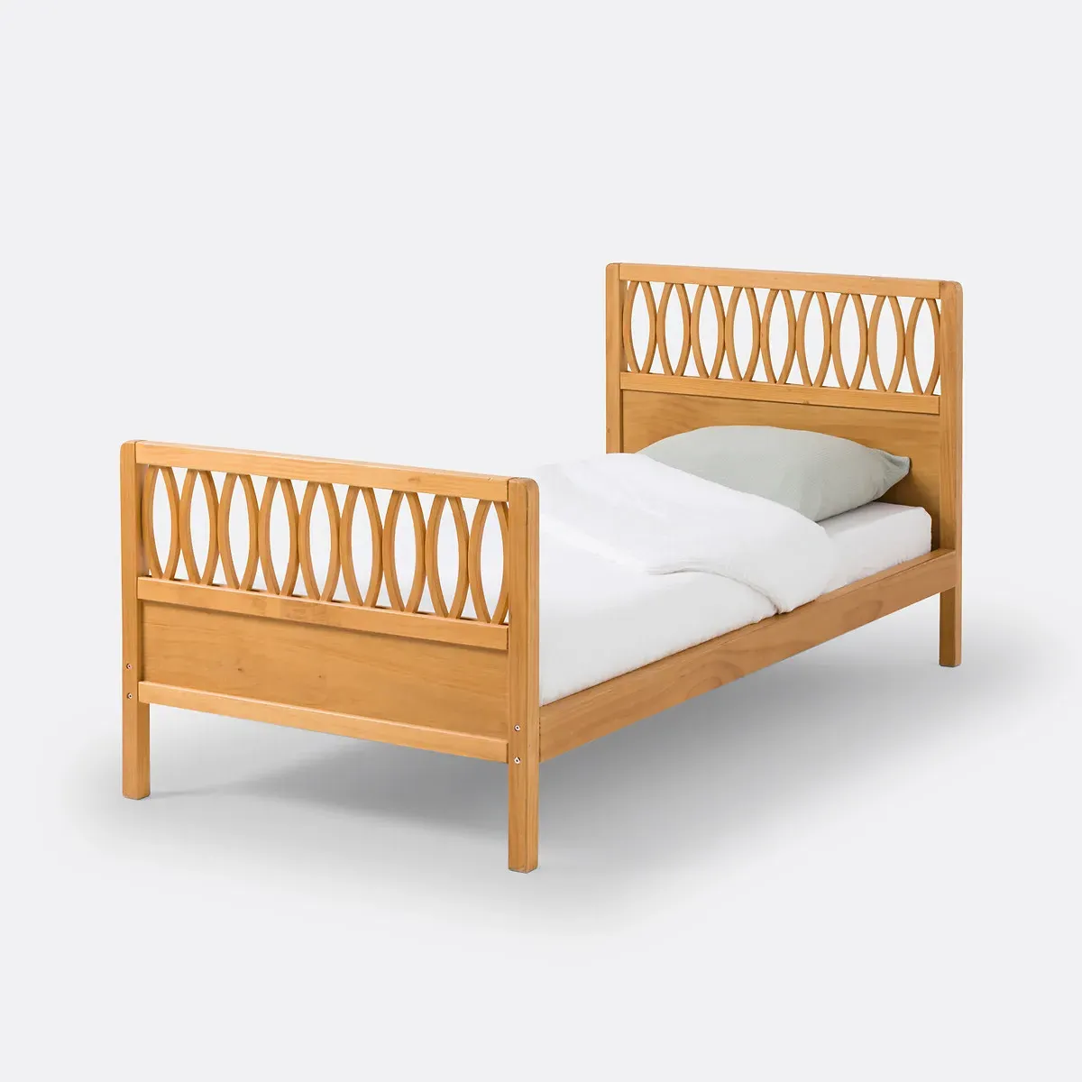 Malaya Single Bed Frame with Slatted Base - Dark Oak, Solid Pine product