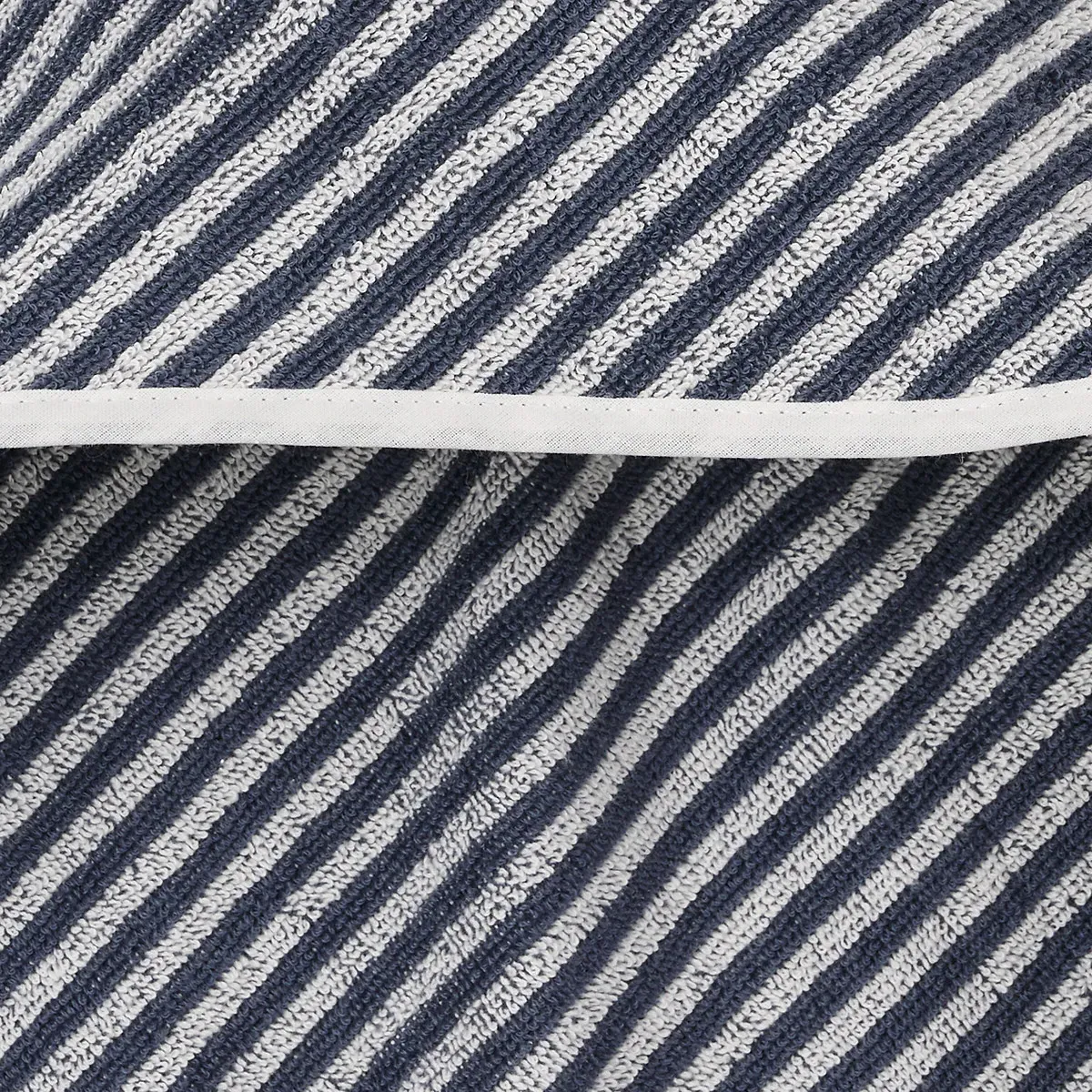 Malo Striped Bath Cape - Storm Blue, Cotton alternate view