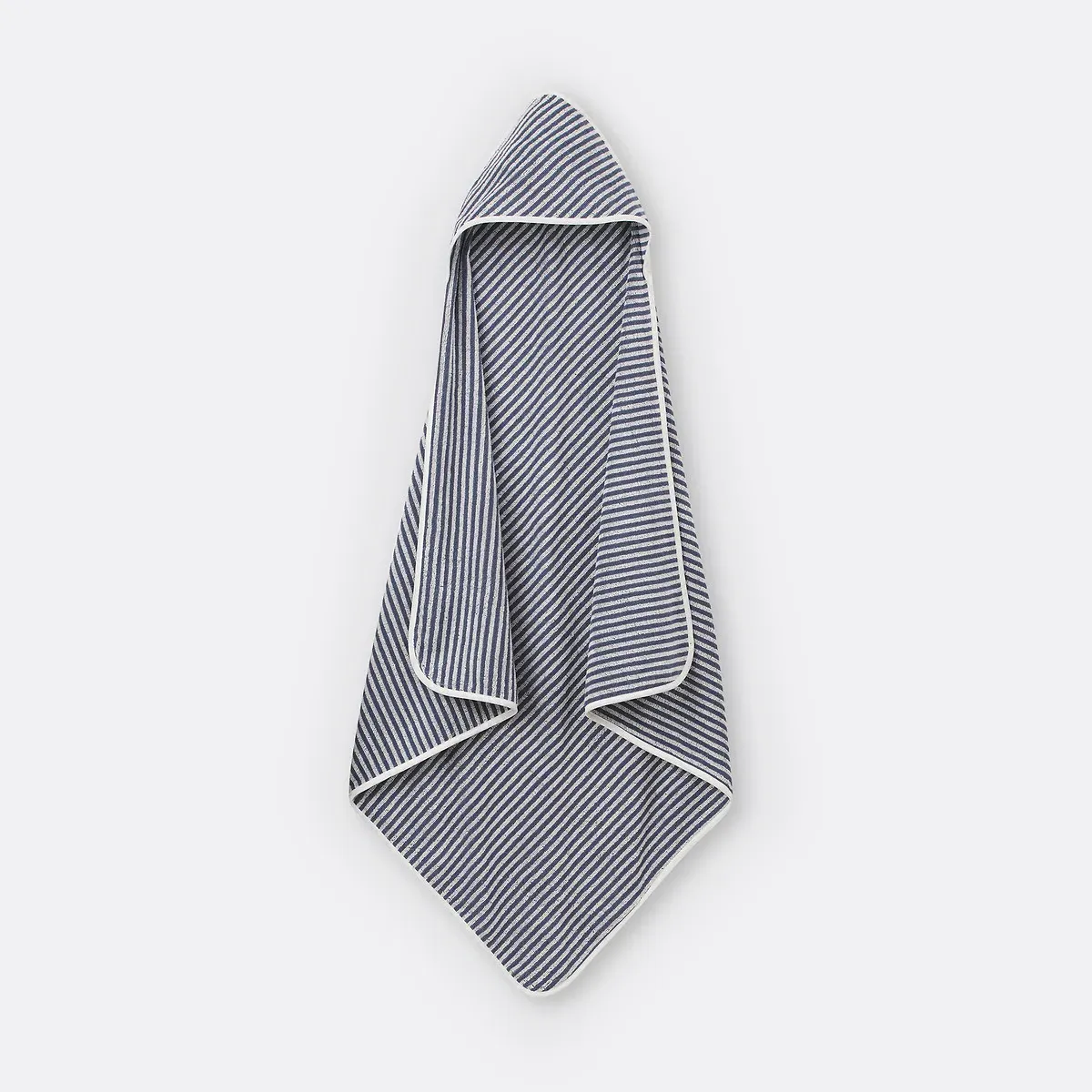 Malo Striped Bath Cape - Storm Blue, Cotton product