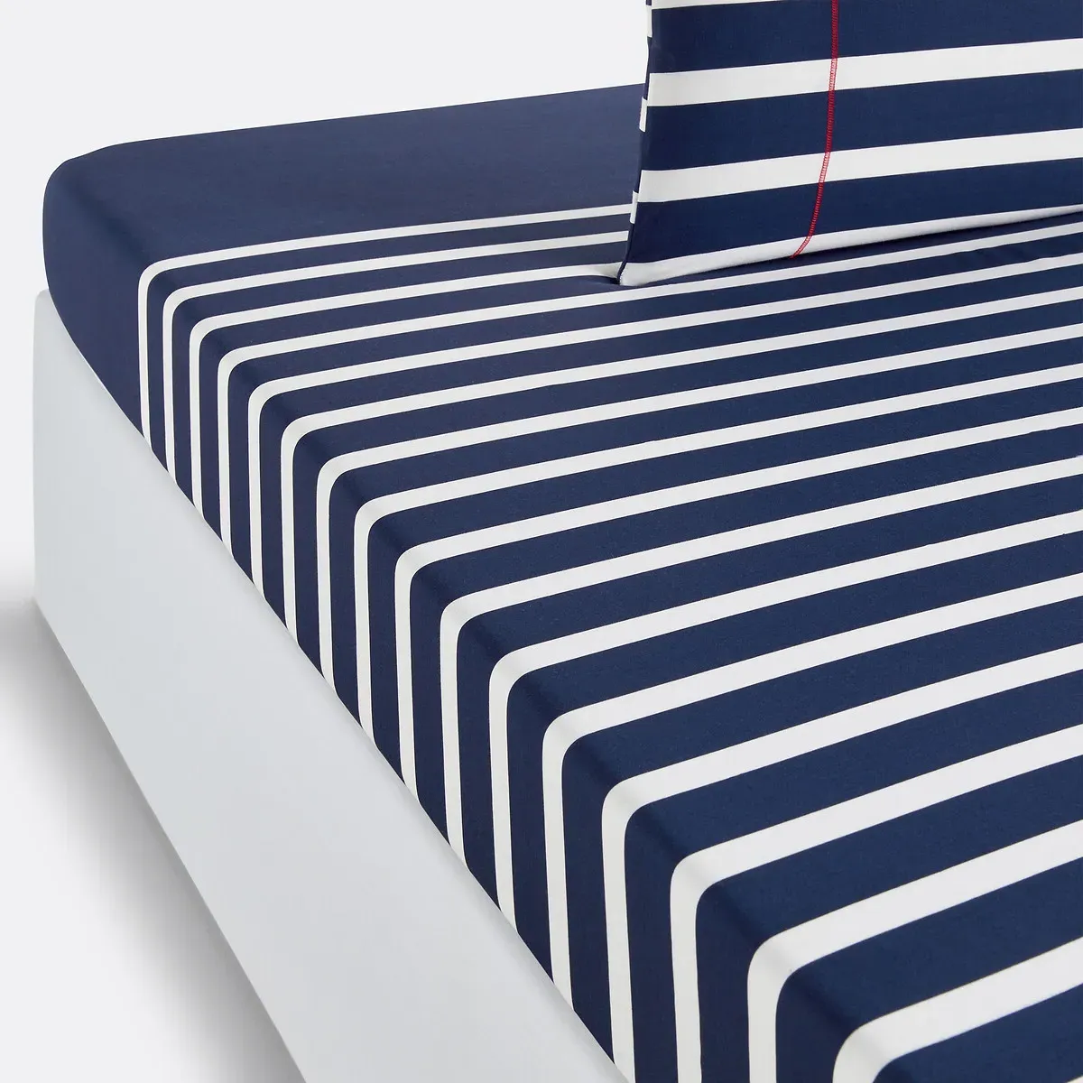 Malo Striped Fitted Sheet - Navy, Cotton product