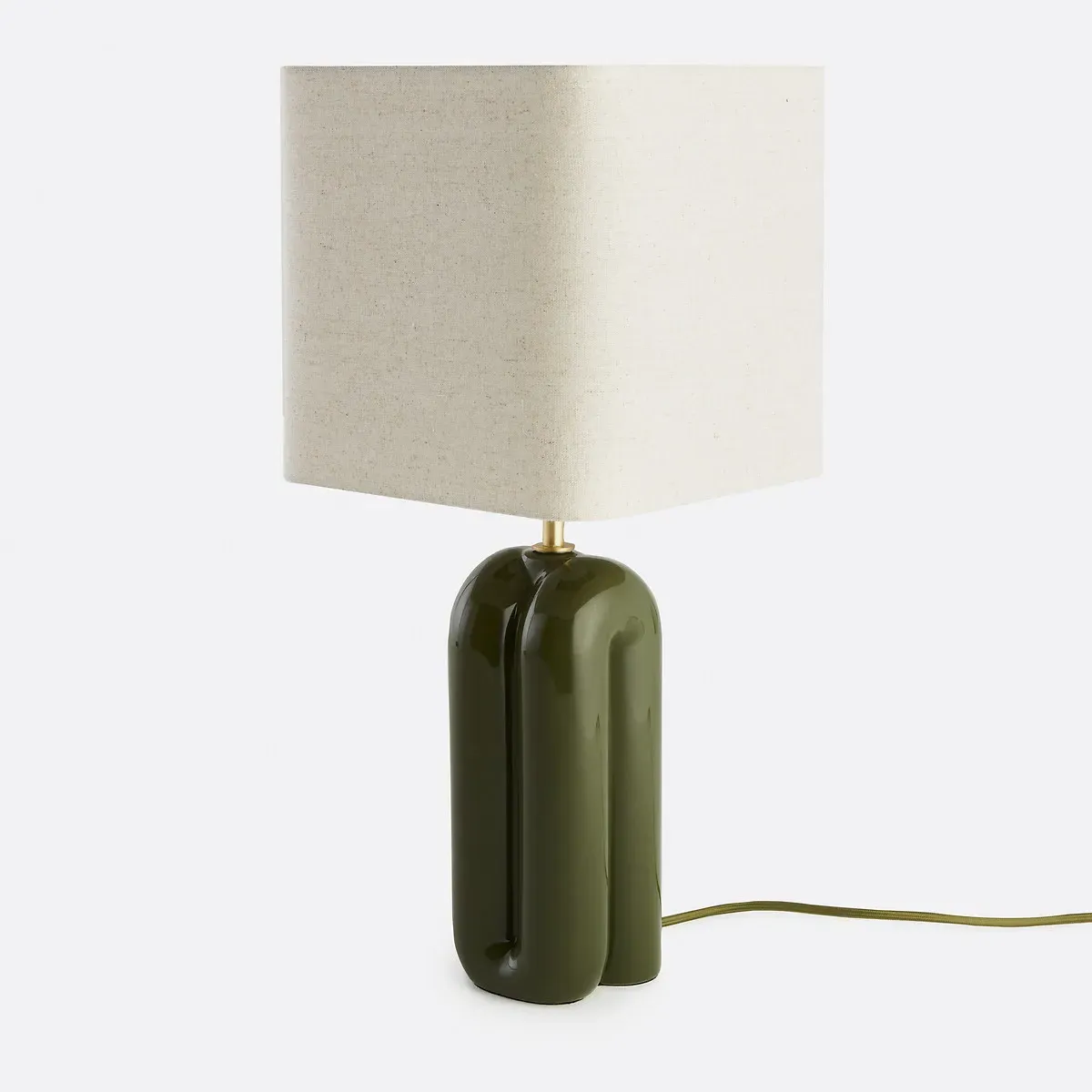 Malo Table Lamp - Green, Ceramic & Linen product