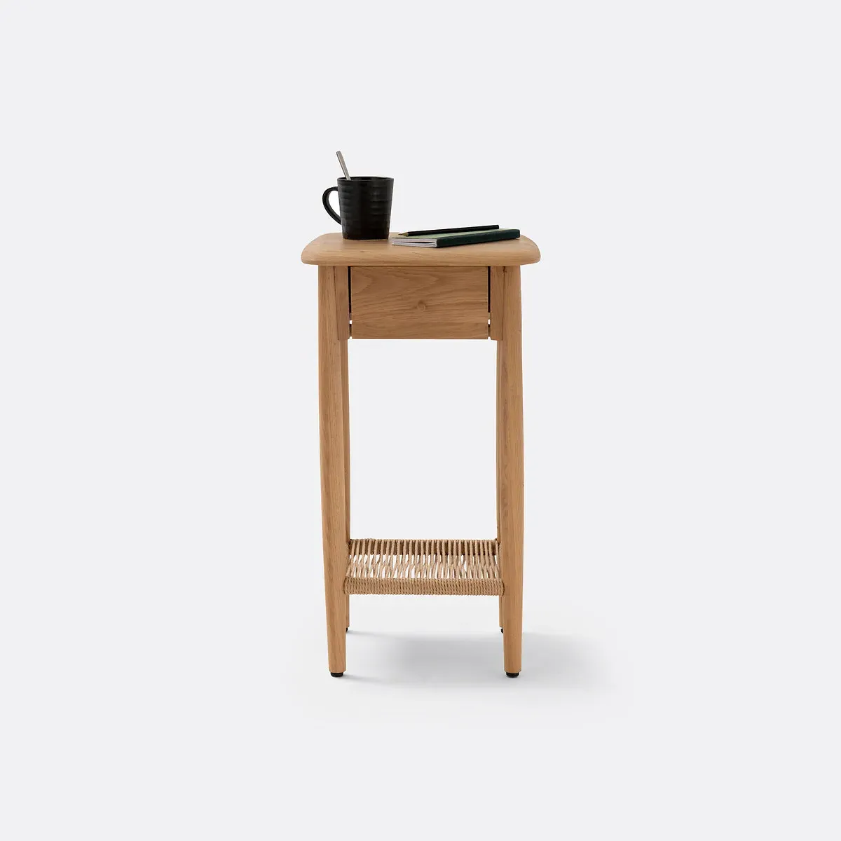Malora Bedside Table with Drawer - Oak, Solid Wood alternate view