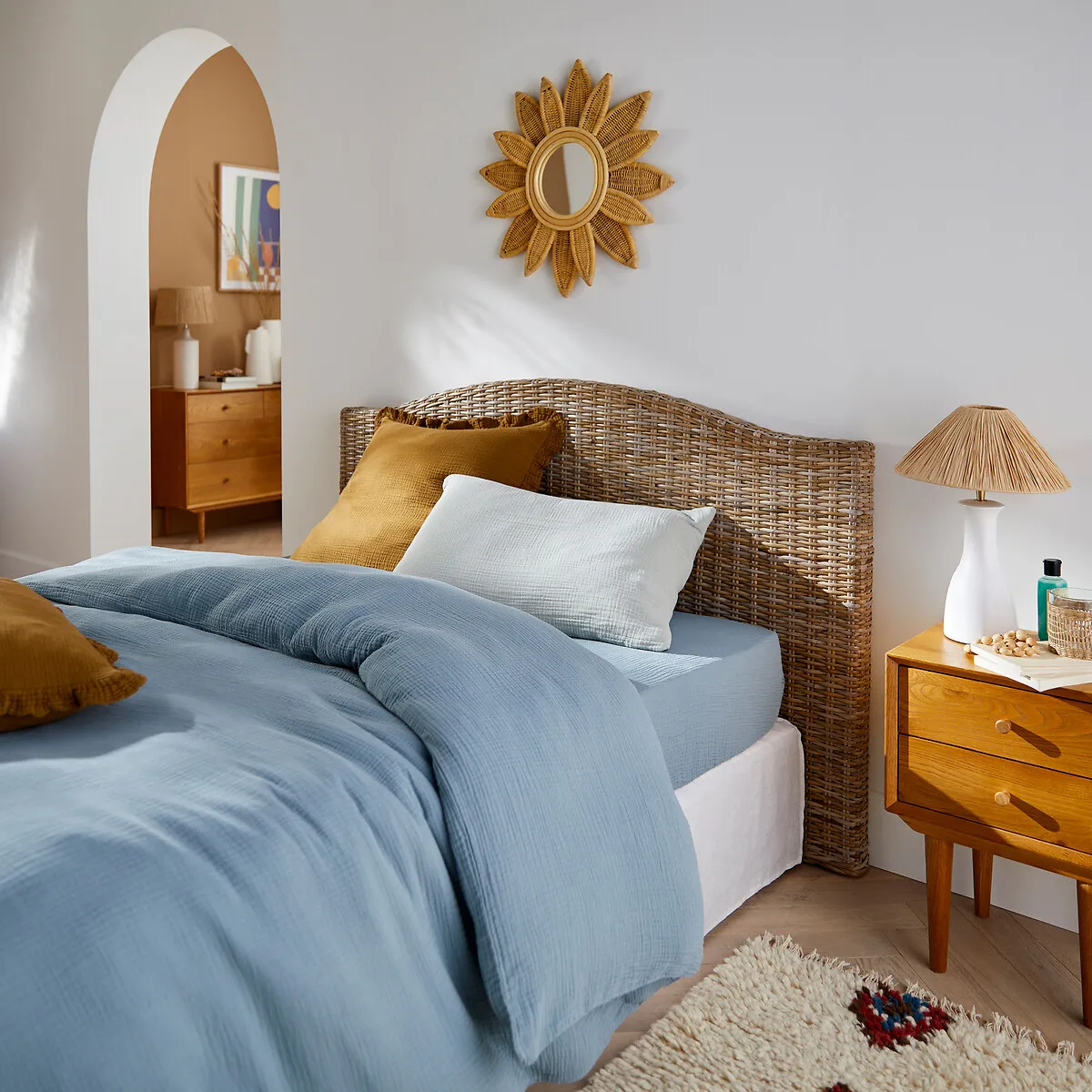 Malu King Size Headboard - Grey, Kubu Rattan alternate view