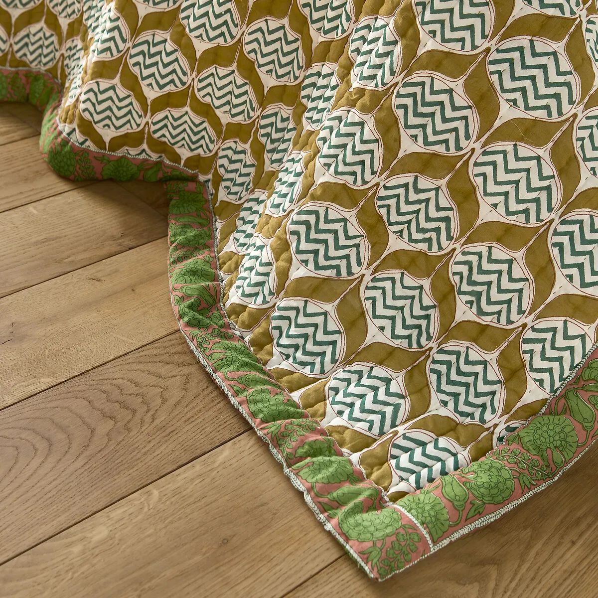 Malyam Kantha Cotton Voile Bedspread - Printed alternate view
