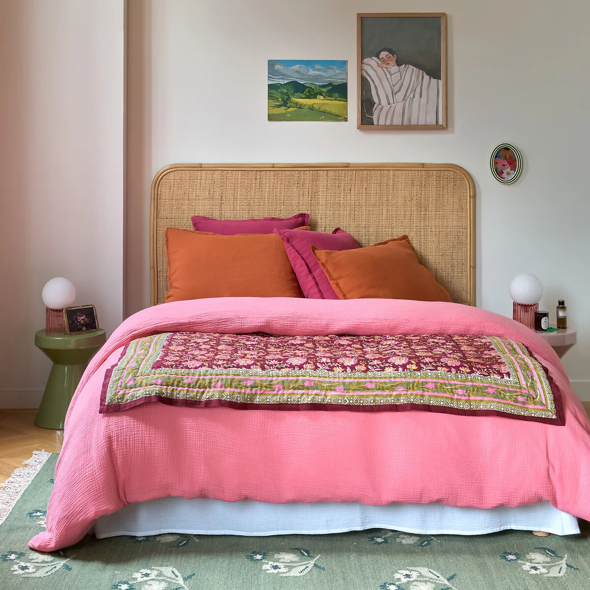 Manassi Block Print Bedspread - Floral, Cotton alternate view