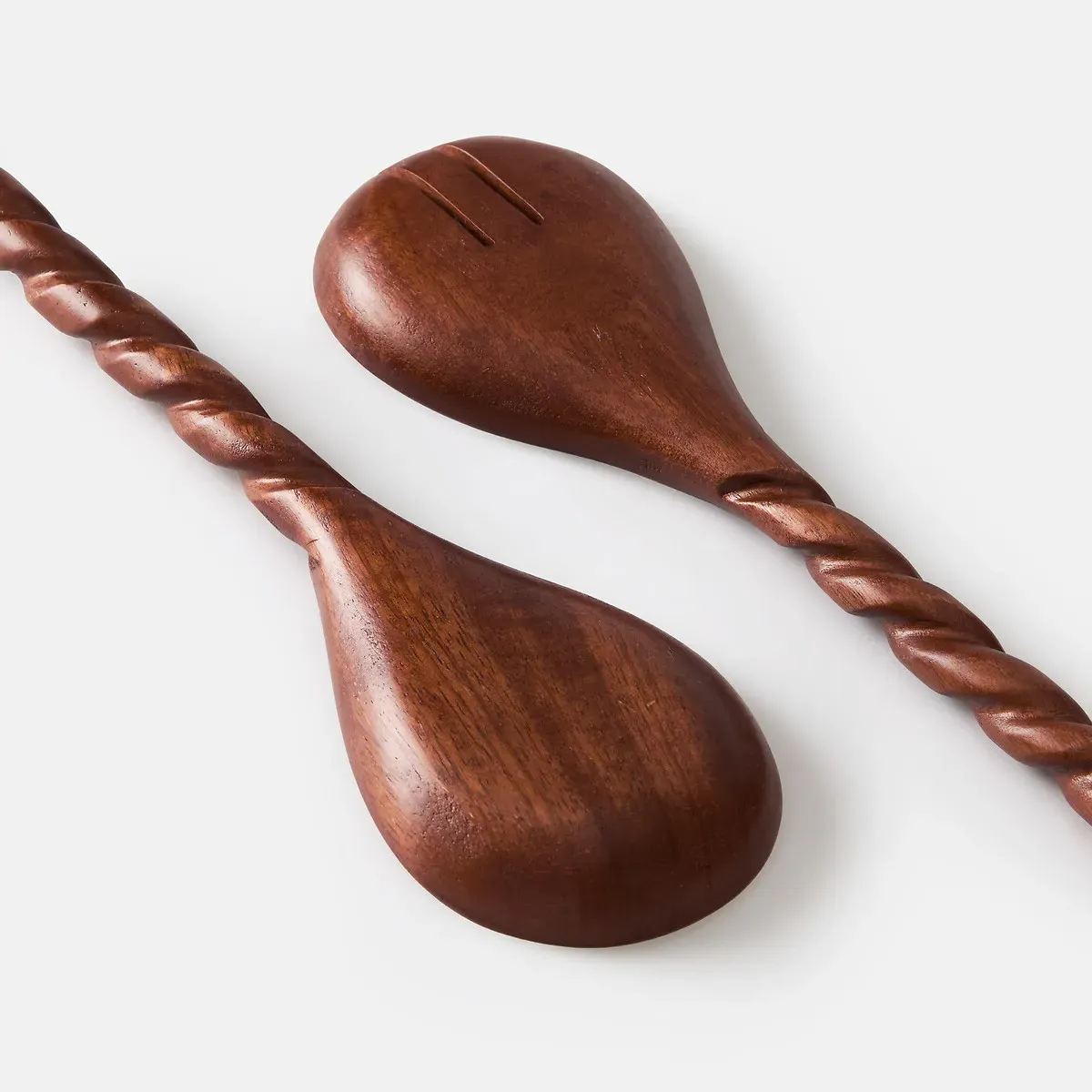 Mangao Salad Servers - Brown, Mango Wood alternate view