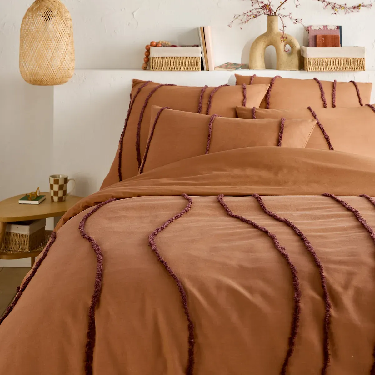 Mansur Tufted Duvet Cover - Caramel, Cotton product