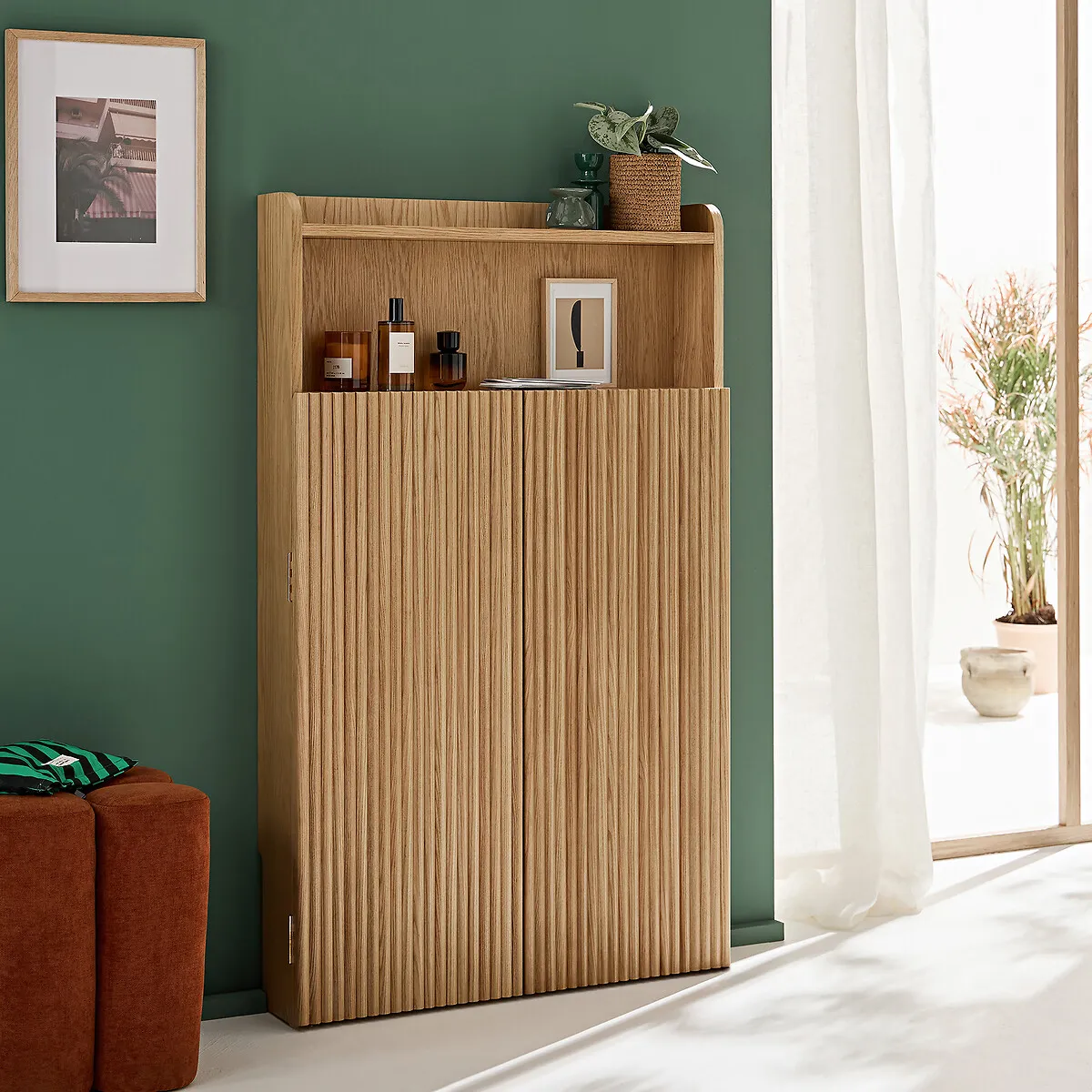 Maoro Fold-Down Shelf Unit Desk - Oak alternate view