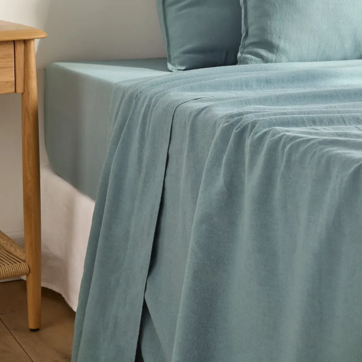 Marnie Flat Sheet - Grey Blue, Washed Cotton Linen product