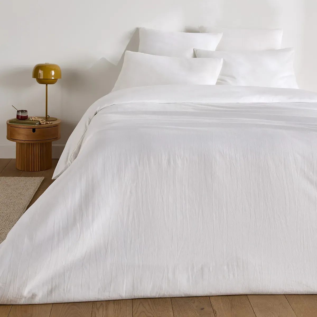 Marnie Plain Pillowcase - White, Washed Cotton/Linen alternate view