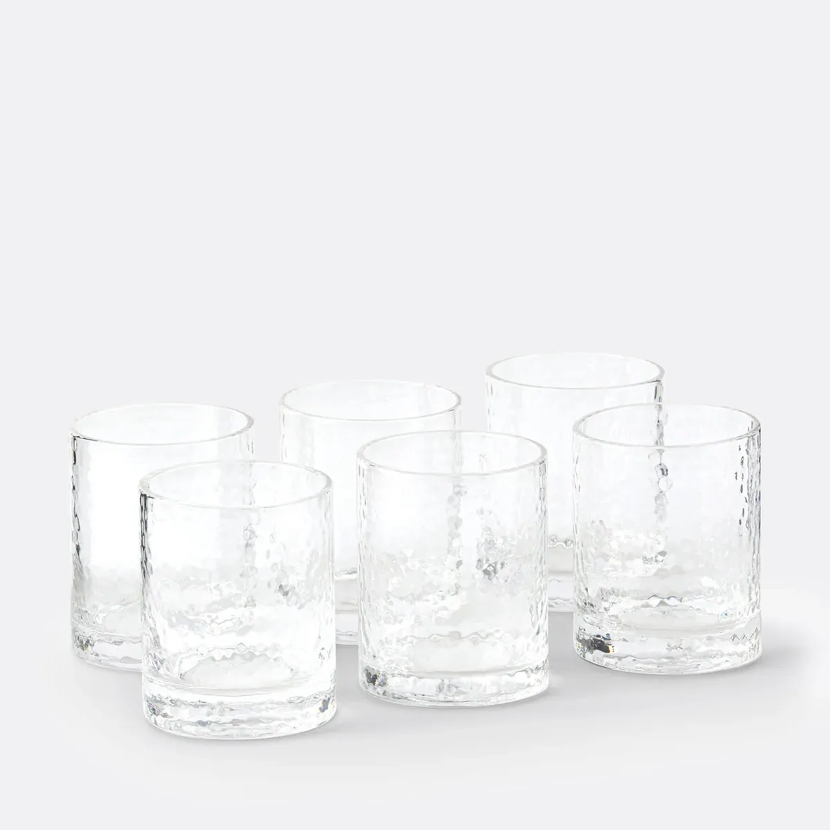 Marteo Set of 6 Tumblers - Transparent, Hammered Glass product