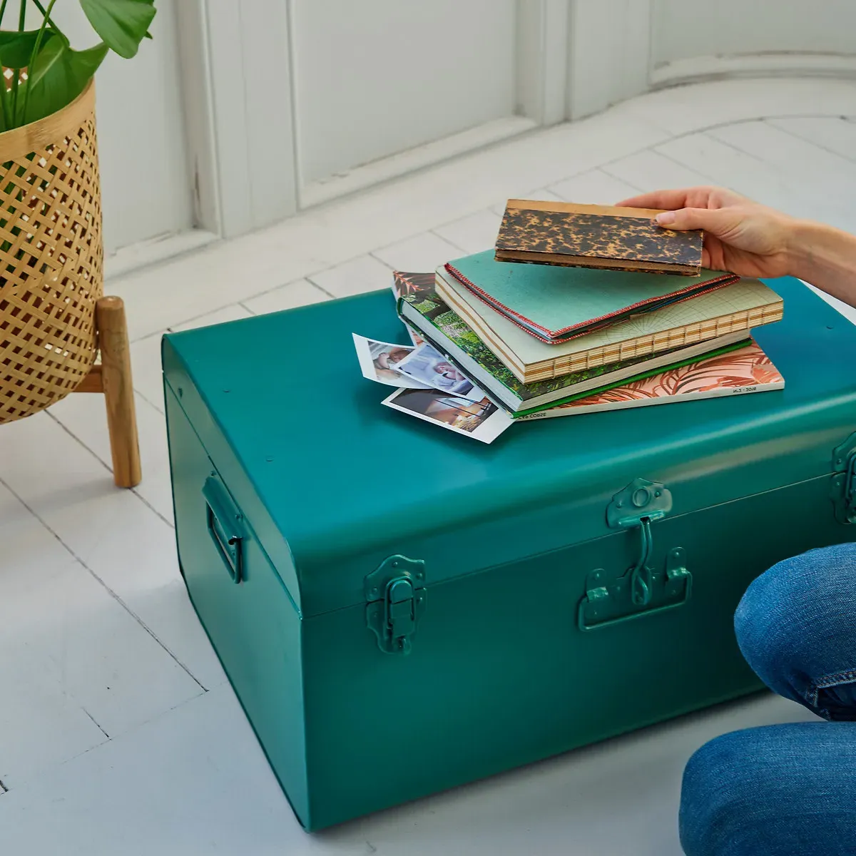 Masa Metal Storage Trunk - Light Grey-Green, Steel alternate view