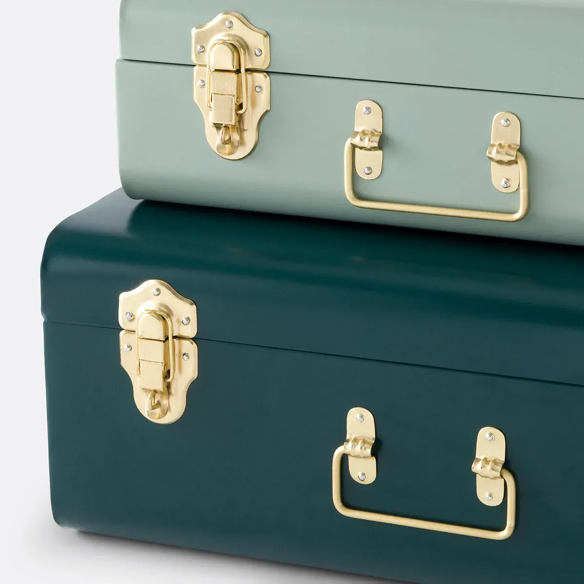 Masa Set of 2 Metal Storage Trunks - Sage Green alternate view