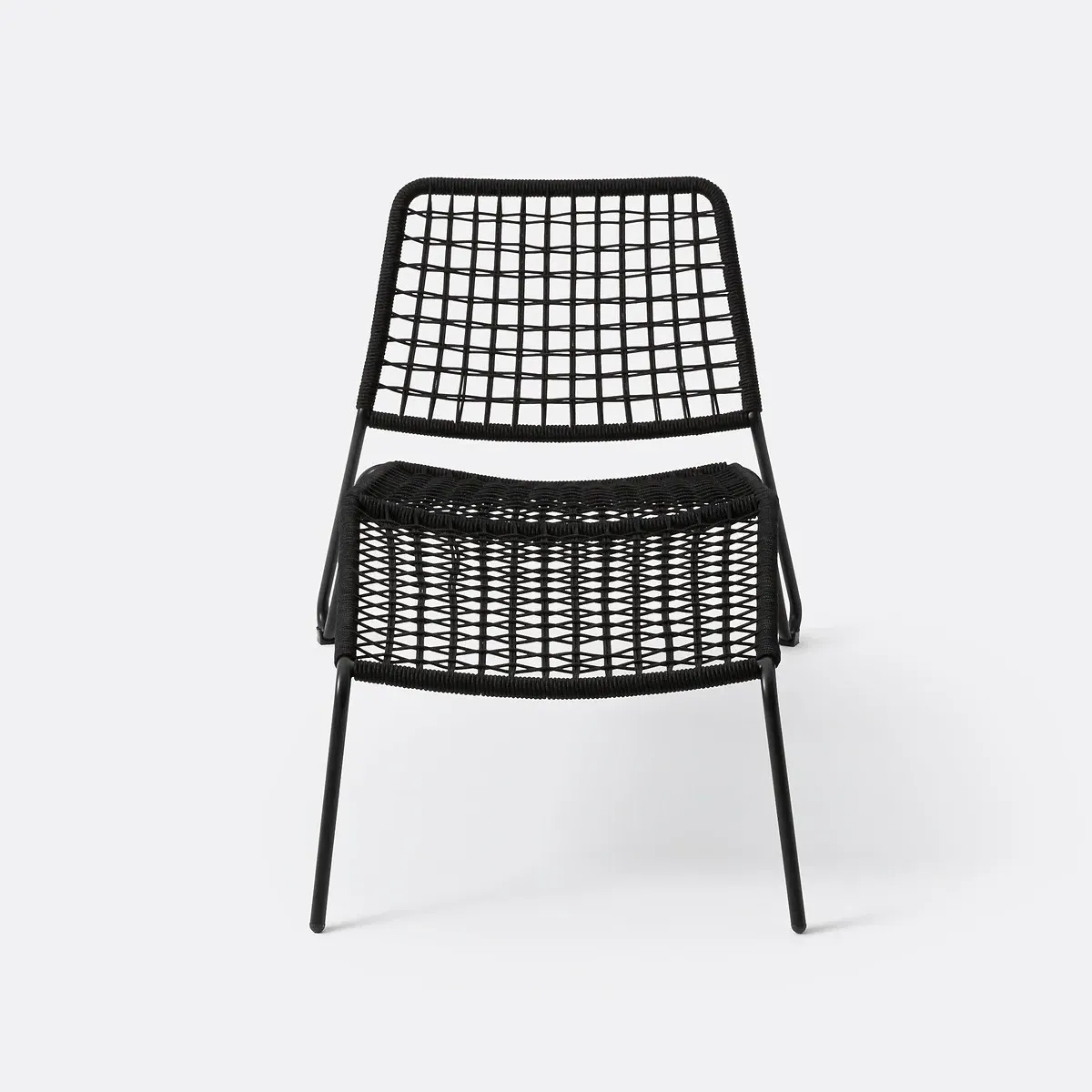Masix Lounge Chair with Braided Rope - Black, Steel alternate view