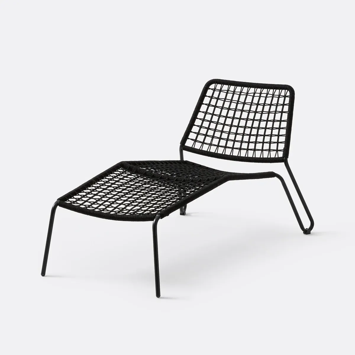 Masix Lounge Chair with Braided Rope - Black, Steel product