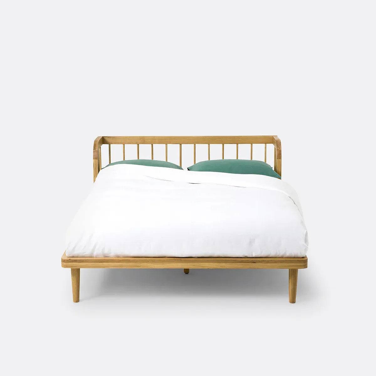 Matea Double Bed Frame with Slatted Base - Oak, Solid Oak alternate view