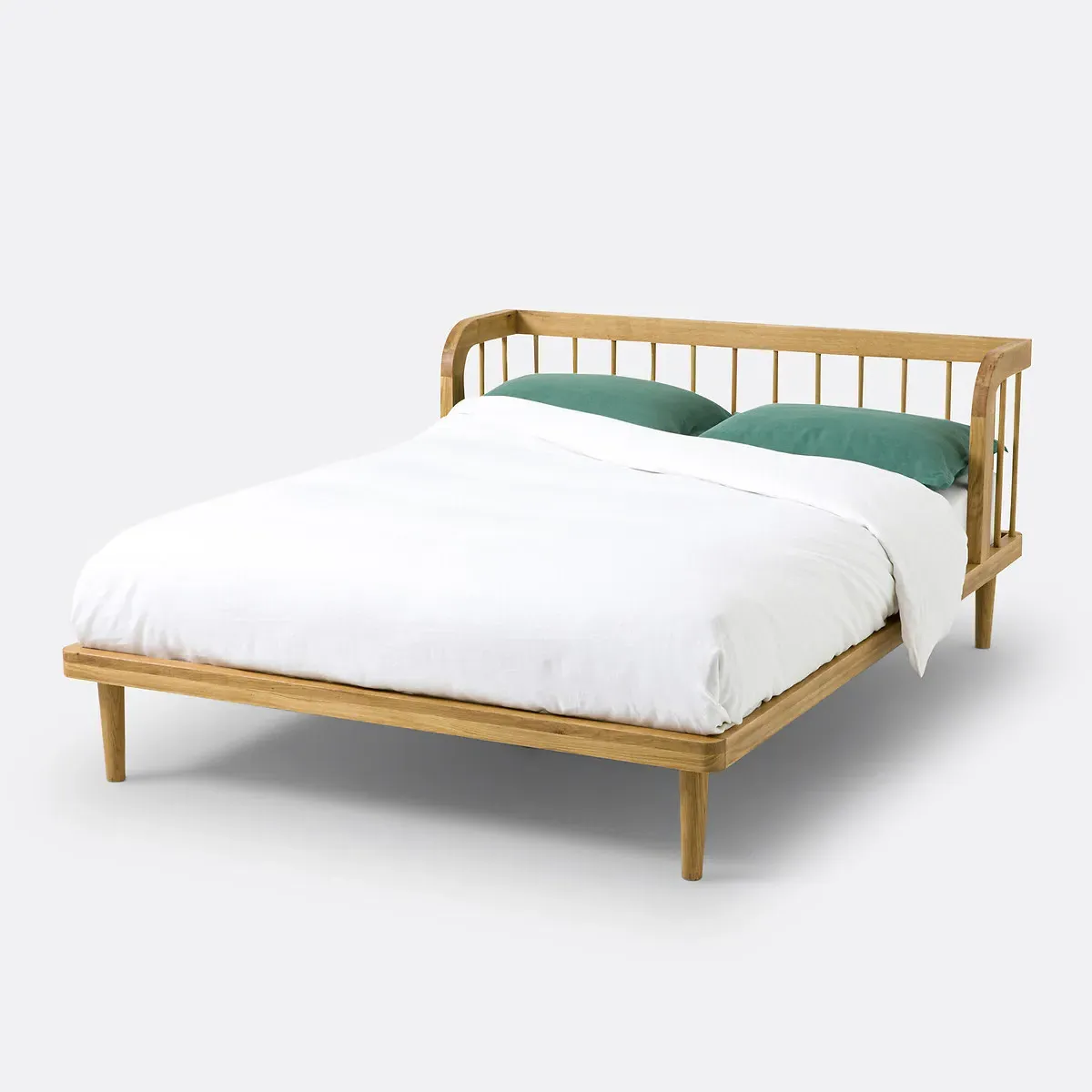 Matea Double Bed Frame with Slatted Base - Oak, Solid Oak product