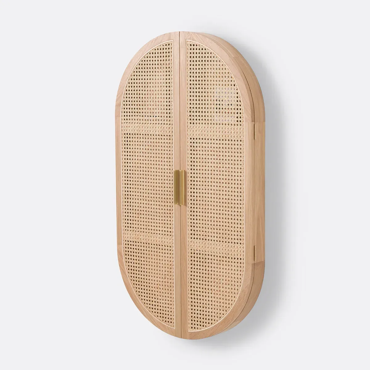 Matheo Wall Desk Foldable - Natural Oak Veneer, Rattan product
