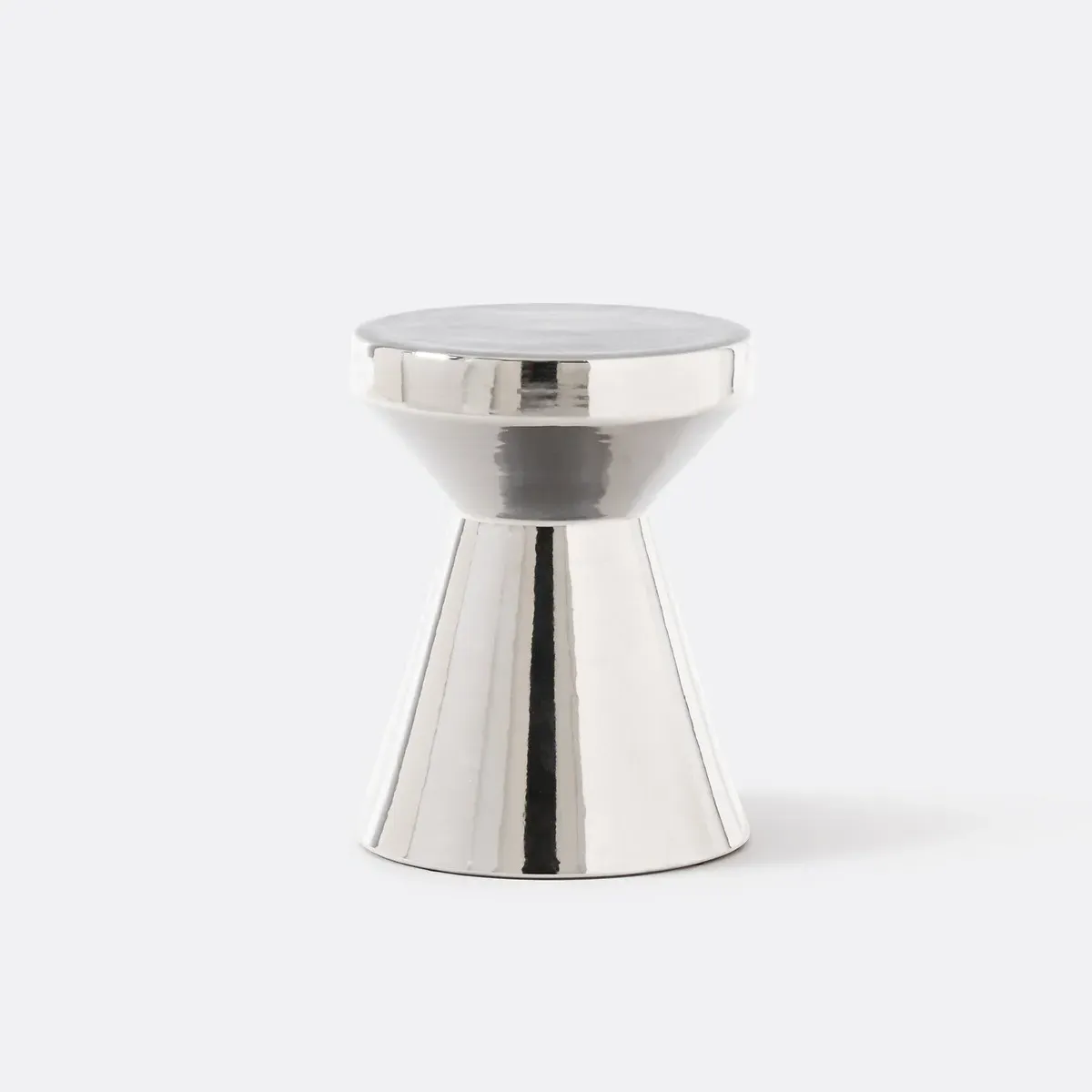 Matmat Round Side Table - Chrome, Ceramic product