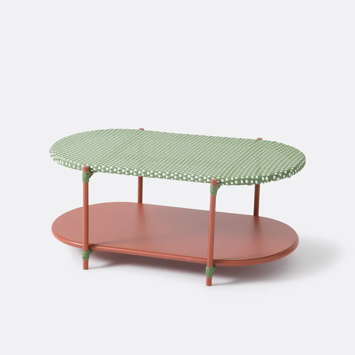 Matu 2-Tier Coffee Table - Green, Woven Resin product
