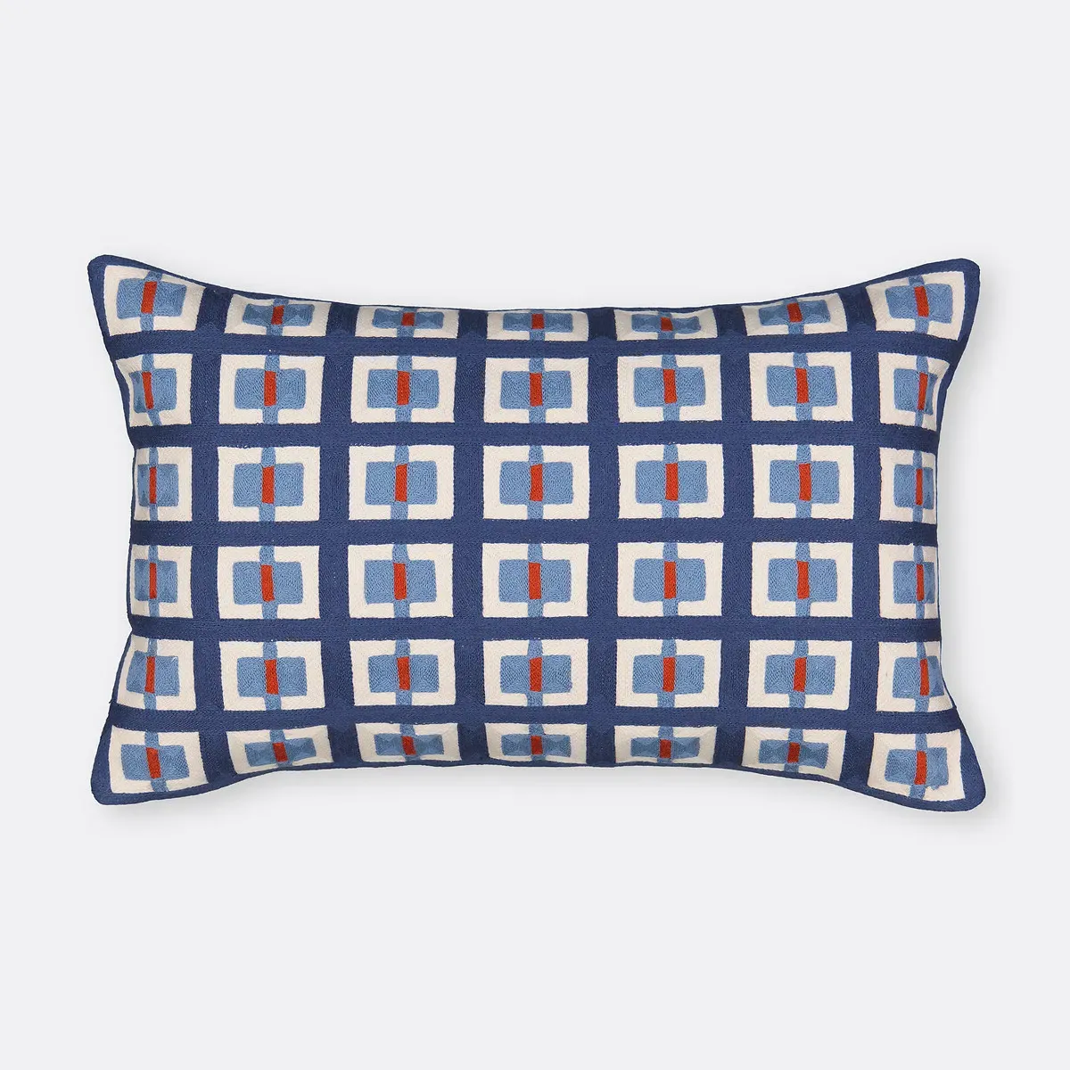 Mauro Cushion Cover Embroidered - Blue, Cotton product