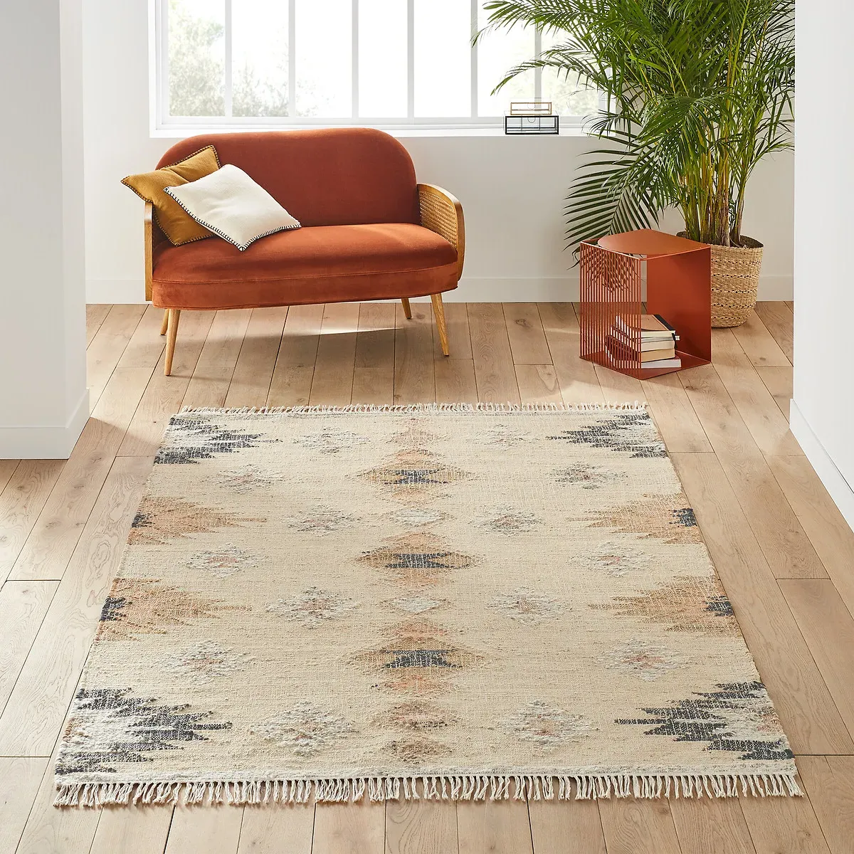 Maya Aged Effect Kilim Rug - Multi-Coloured, Jute product