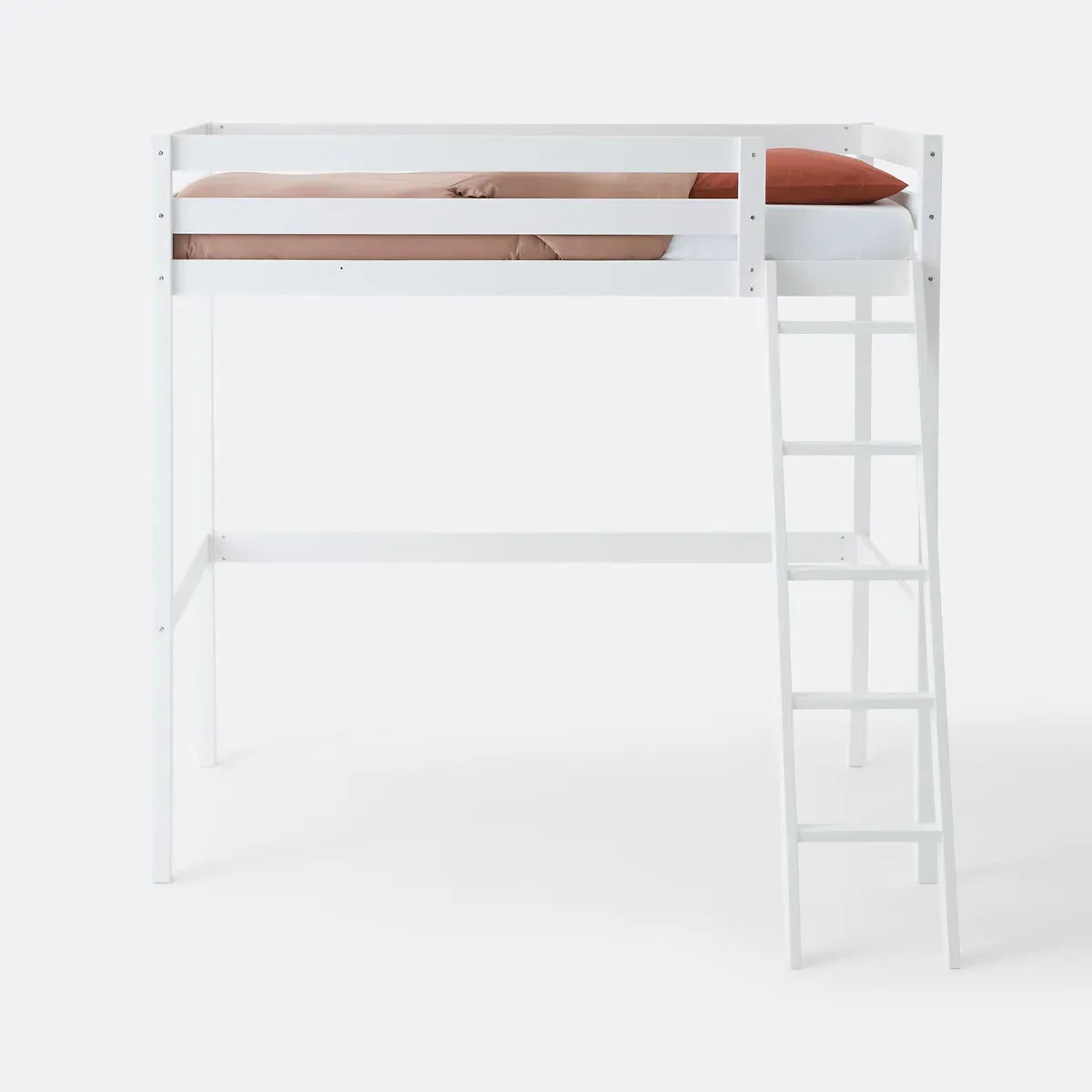 Maysar Single High Sleeper Bed with Bed Base - White, Pine alternate view