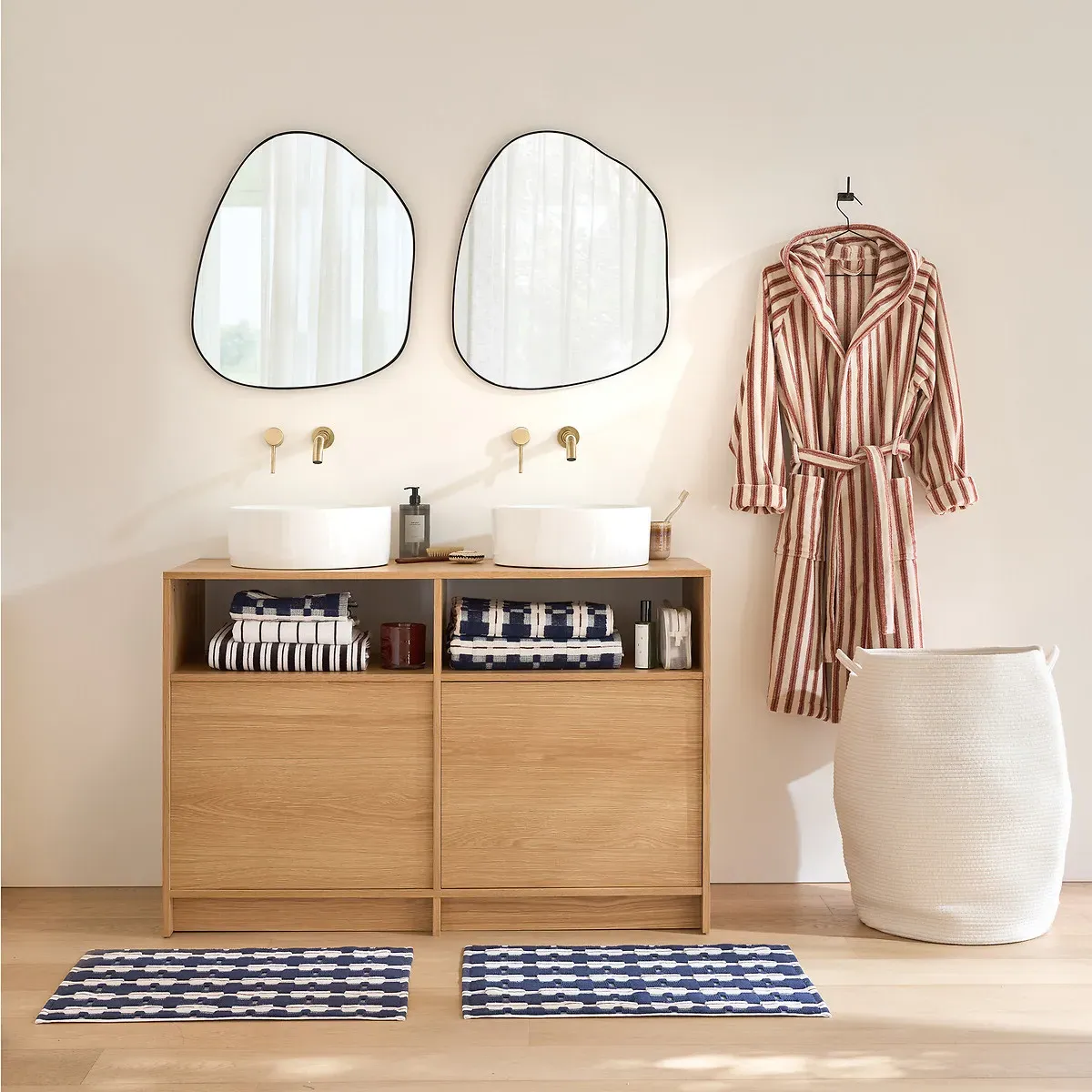 Meiri Bath Mat Jacquard Towelling - Blue, Cotton alternate view