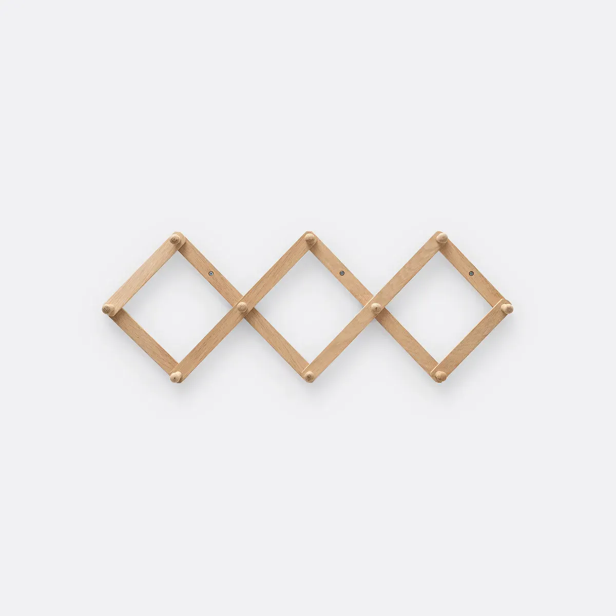 Melay Accordion Wall Hook - Light Natural Wood, Solid Oak alternate view