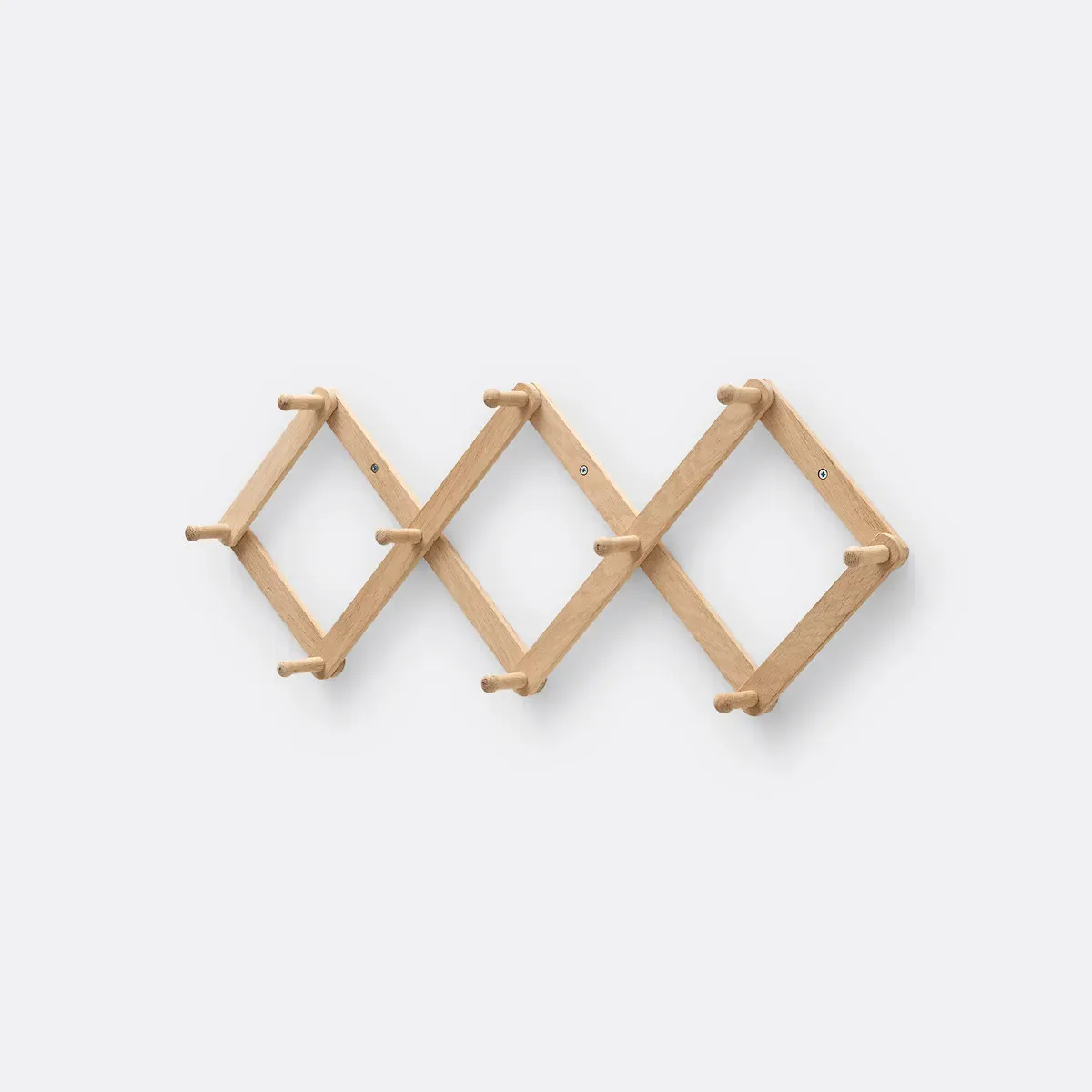 Melay Accordion Wall Hook - Light Natural Wood, Solid Oak product