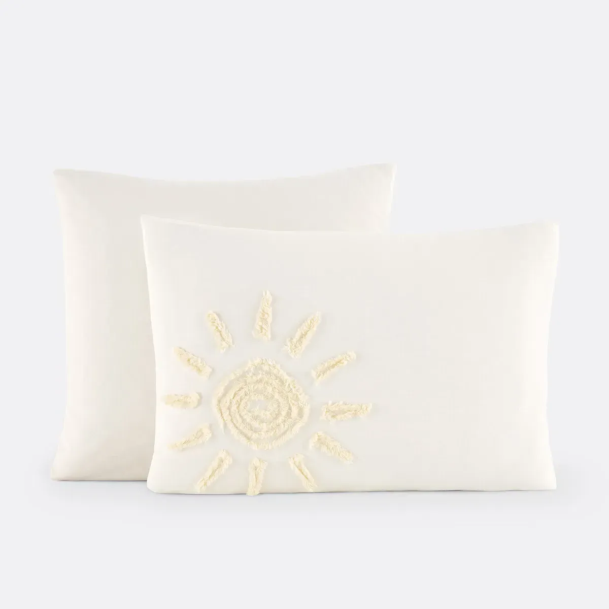 Melenaos Tufted Pillowcase - White, Cotton alternate view