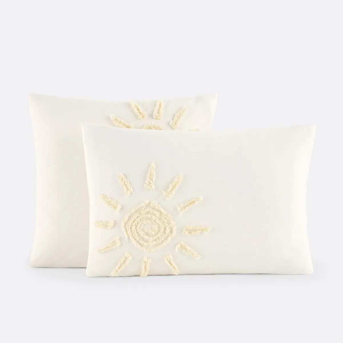 Melenaos Tufted Pillowcase - White, Cotton product