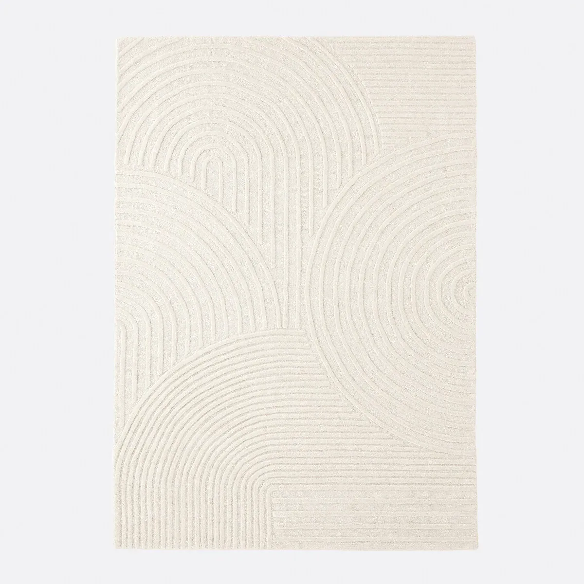 Melko Graphic Print Wool Rug - Ecru alternate view