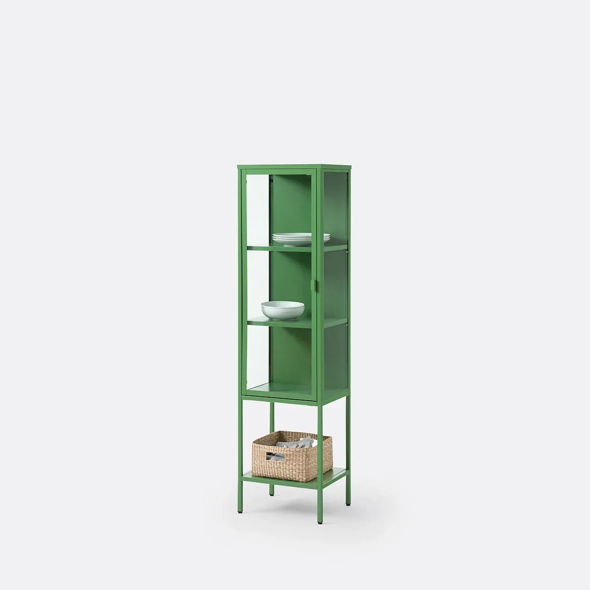 Melora 1-Door Display Case - Green, Steel product