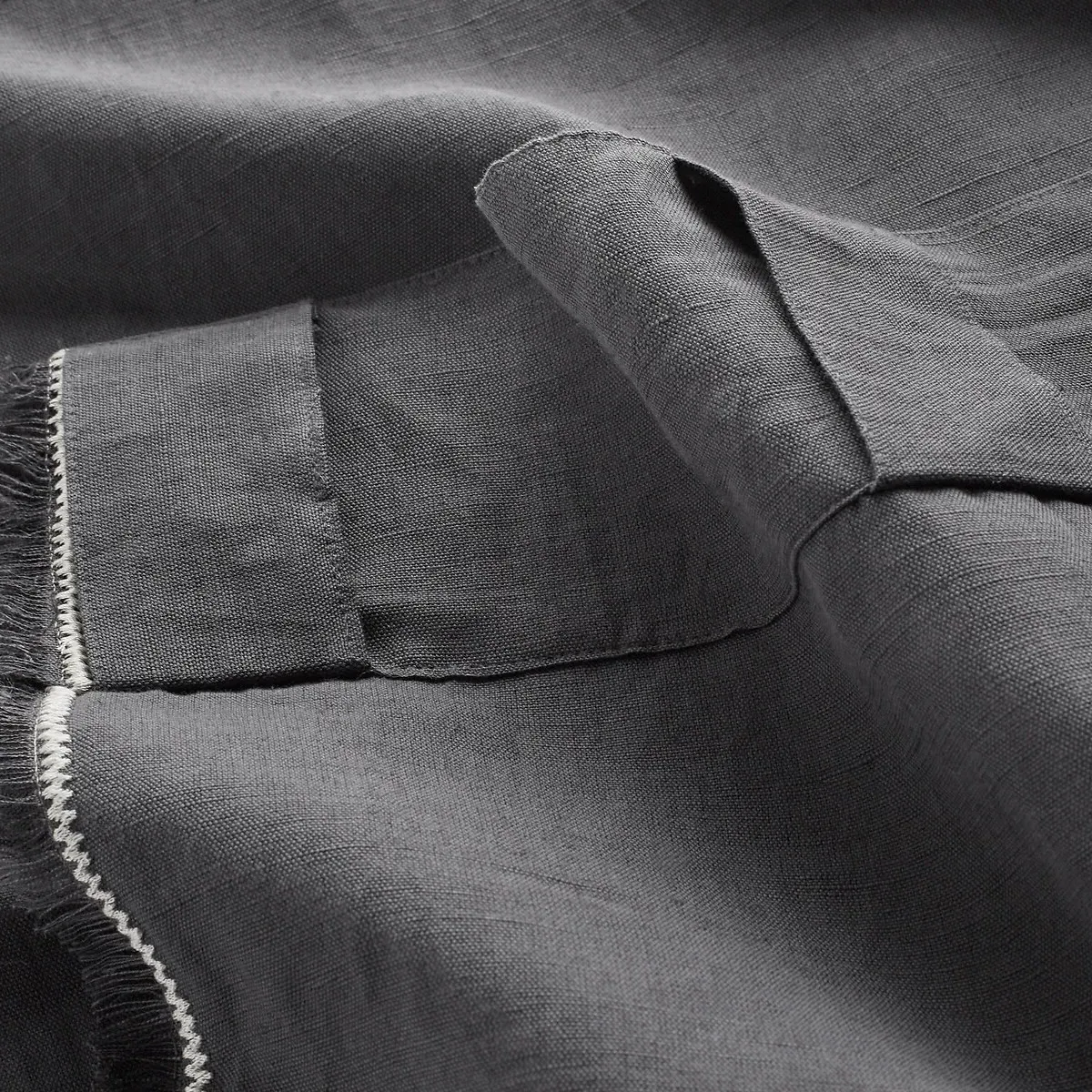 Menorca Curtain with Hidden Tabs - Blue Grey, Cotton Linen alternate view