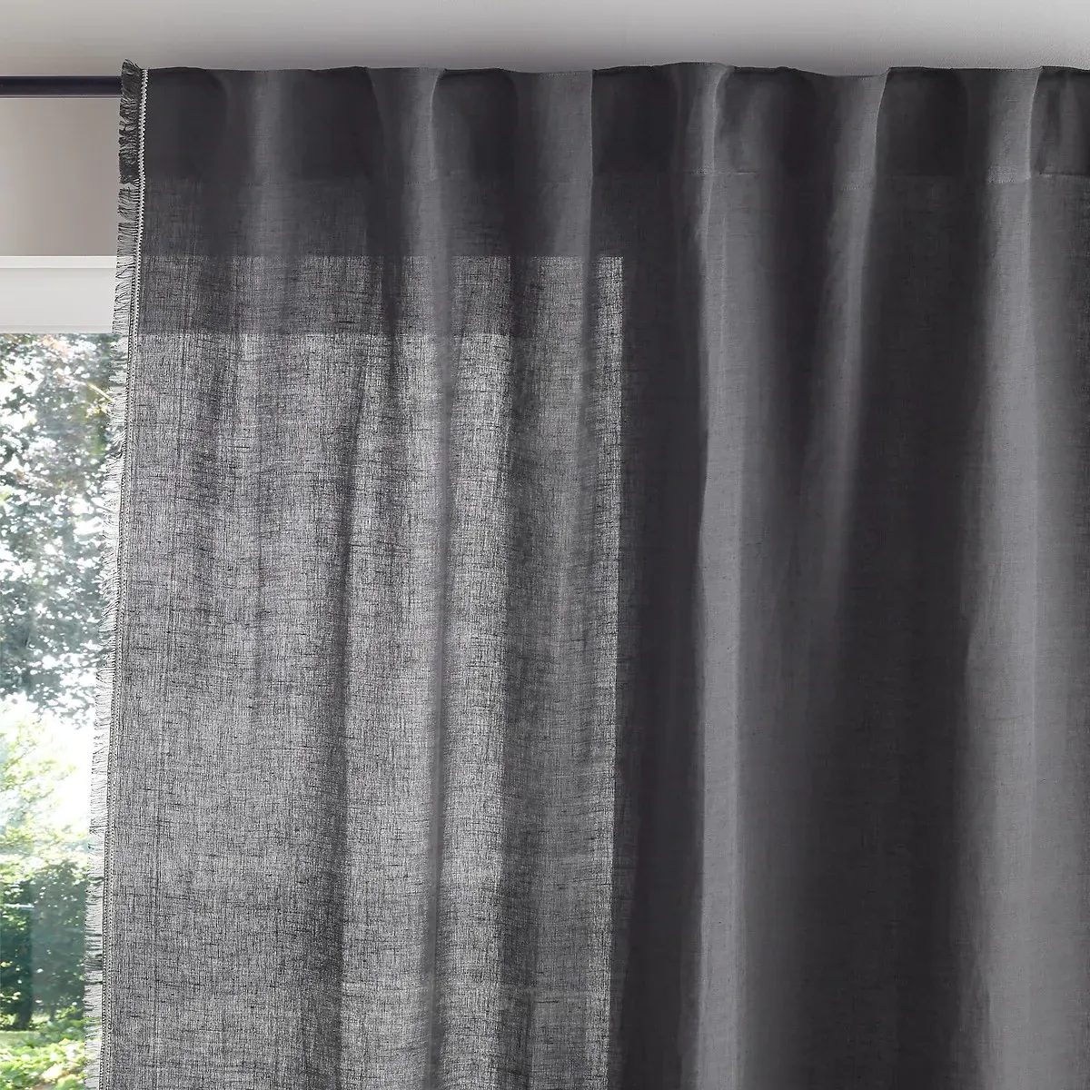 Menorca Curtain with Hidden Tabs - Blue Grey, Cotton Linen product