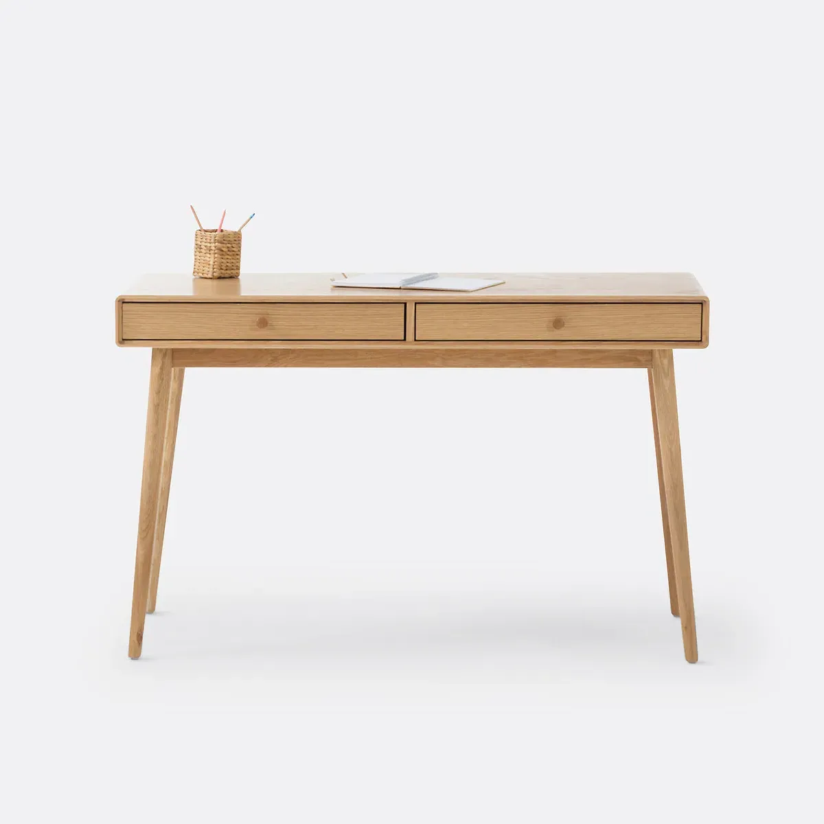 Miji 2-Drawer Desk - Oak, Oak Veneer MDF alternate view