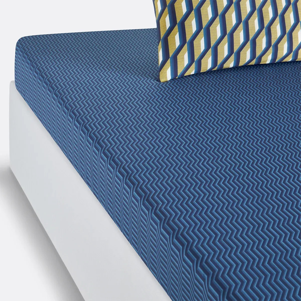Milano Graphic Fitted Sheet 200 Thread Count - Blue Print, Cotton Percale product