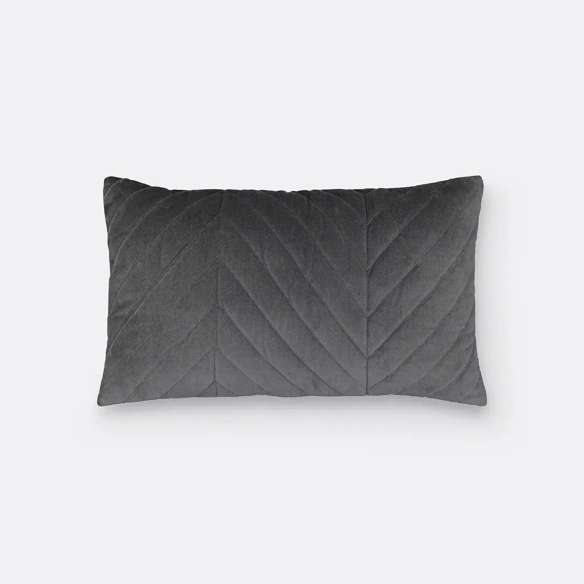 Milano Quilted Cushion Cover - Charcoal, Velvet alternate view