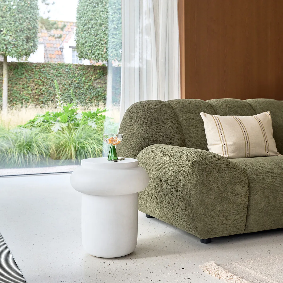 Minna Round Side Table - Concrete Grey, Cement alternate view