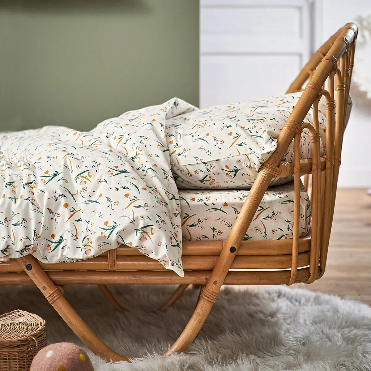 Miria Fitted Sheet Floral Print - Organic Cotton alternate view