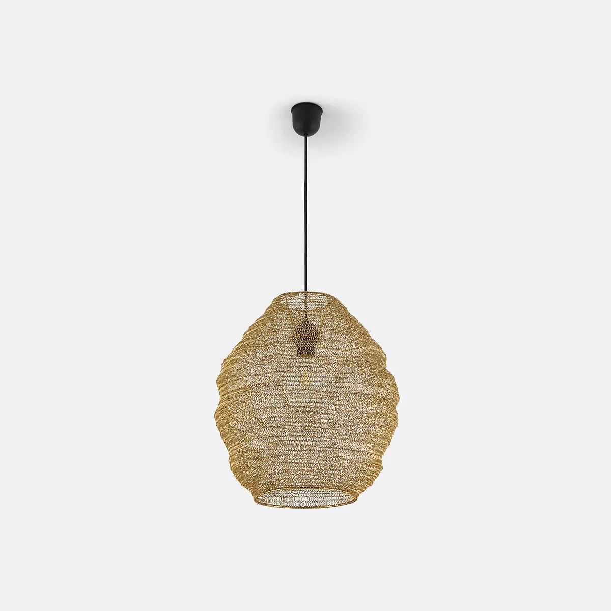 Mita Cocoon Pendant Ceiling Light - Brass, Wire Steel alternate view