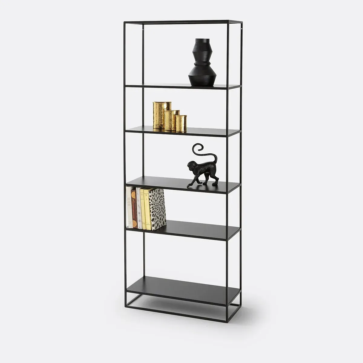 Miva 6-Shelf Bookcase - Black, Steel product