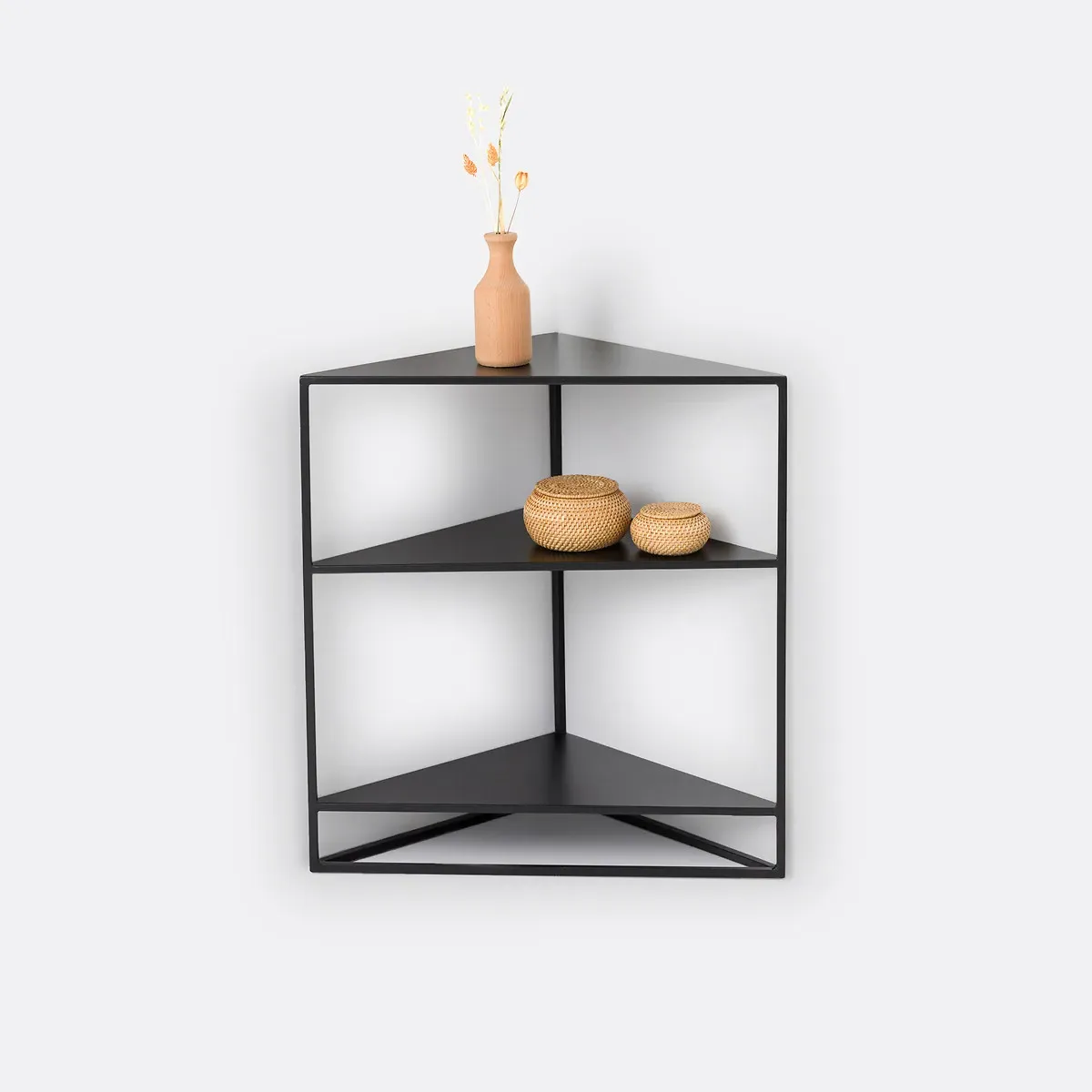 Miva Corner Console Table - Black, Steel alternate view