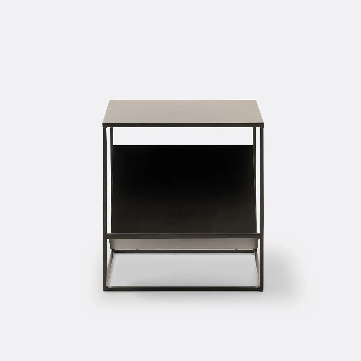 Miva Side Table with Magazine Rack - Black, Steel alternate view