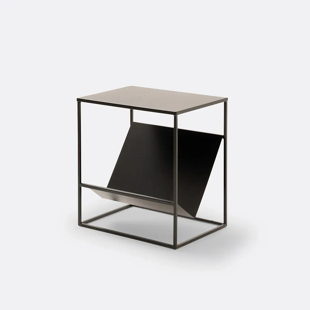Miva Side Table with Magazine Rack - Black, Steel product
