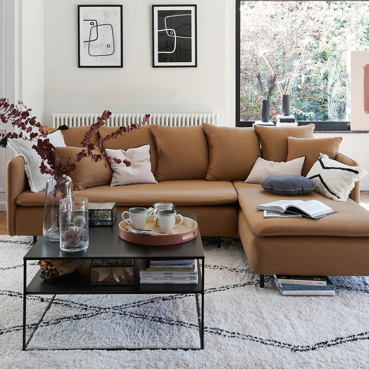 Miva Square Two-Tier Coffee Table - Black, Steel alternate view