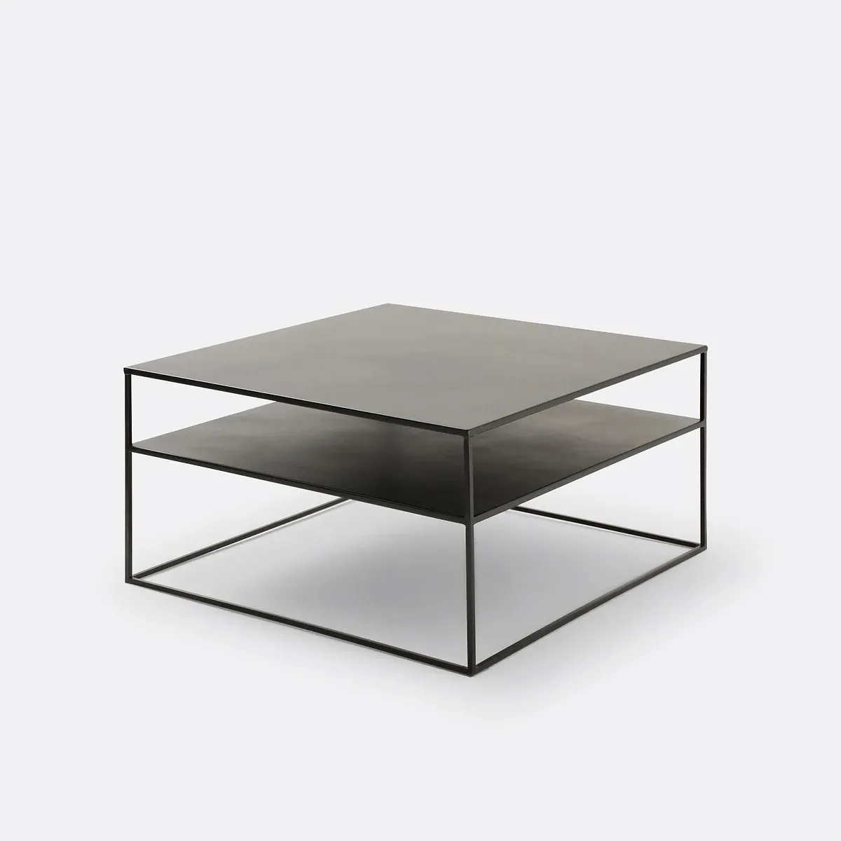Miva Square Two-Tier Coffee Table - Black, Steel product