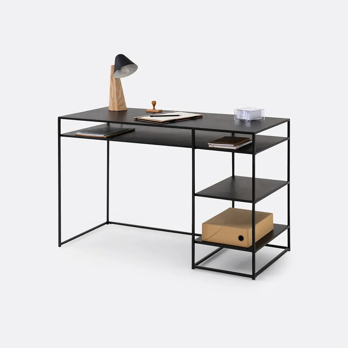 Miva Steel Desk with Storage - Black product